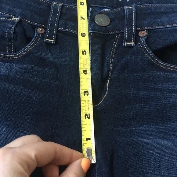 American Eagle Stretch Dark Wash Skinny Jeans Size 2 - Picture 6 of 8